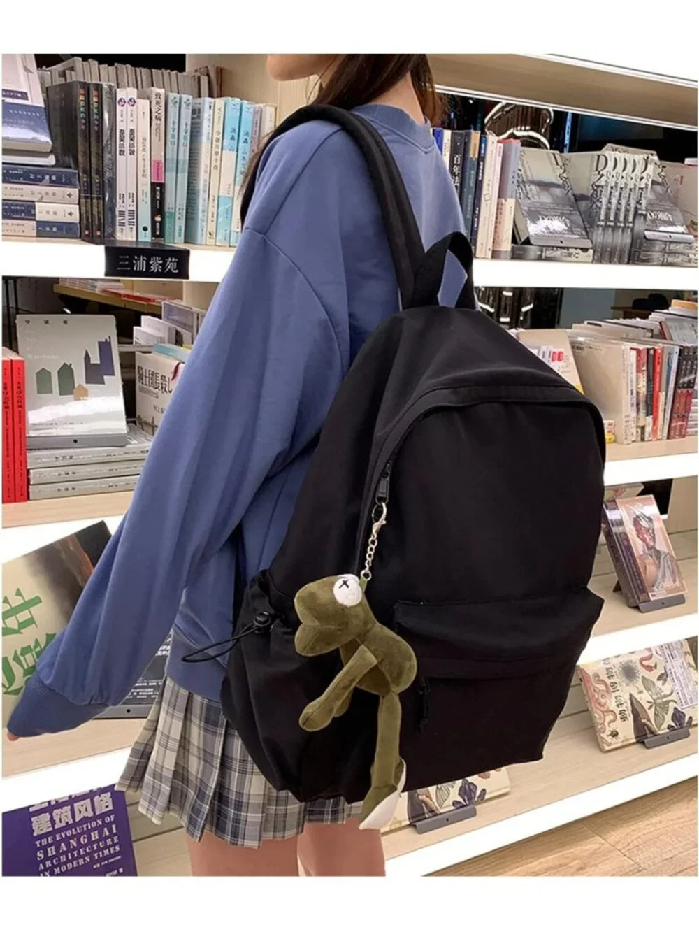 Stylish Waterproof Black Backpack for Girls & Boys - Lightweight School Daypack